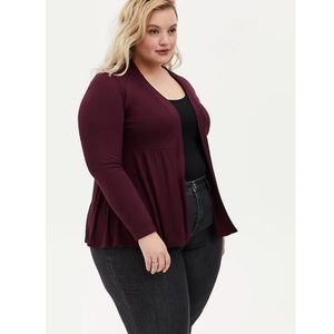 Torrid Peplum Super Soft Cardigan - 4X (26)